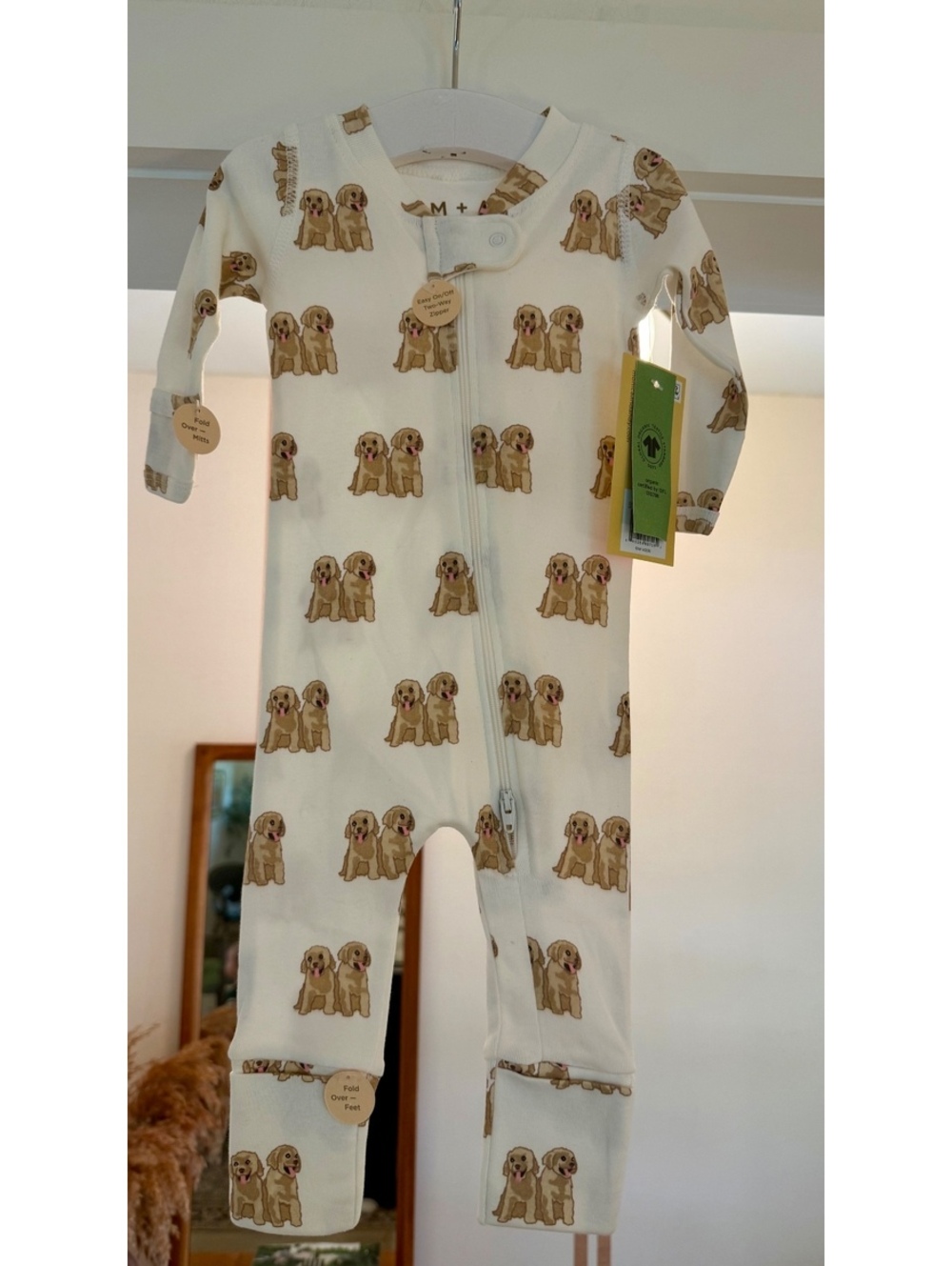 Monica and Andy Golden Retriever Pajamas Sz 0-3 Months NWT